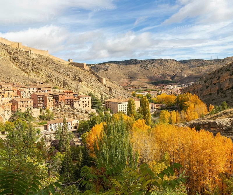Historic buildings in medieval village of Albarracín, Teruel province, Aragon, Spain