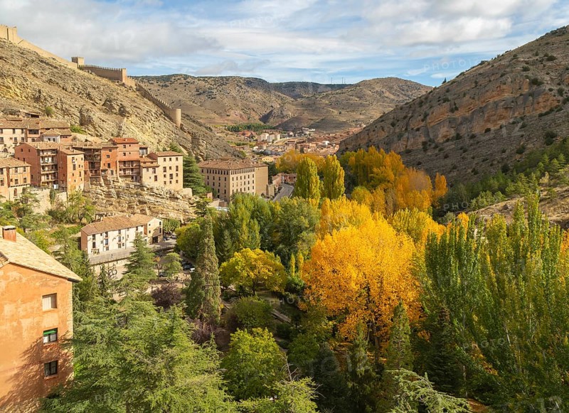 Historic buildings in medieval village of Albarracín, Teruel province, Aragon, Spain