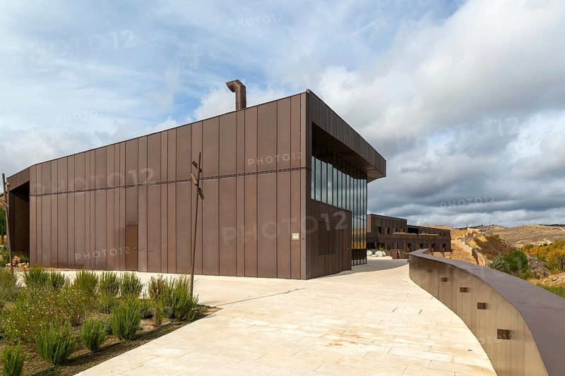 Modern architecture of new Parador de Molina de Aragón, Guadalajara province, Castile-La Mancha, Spain