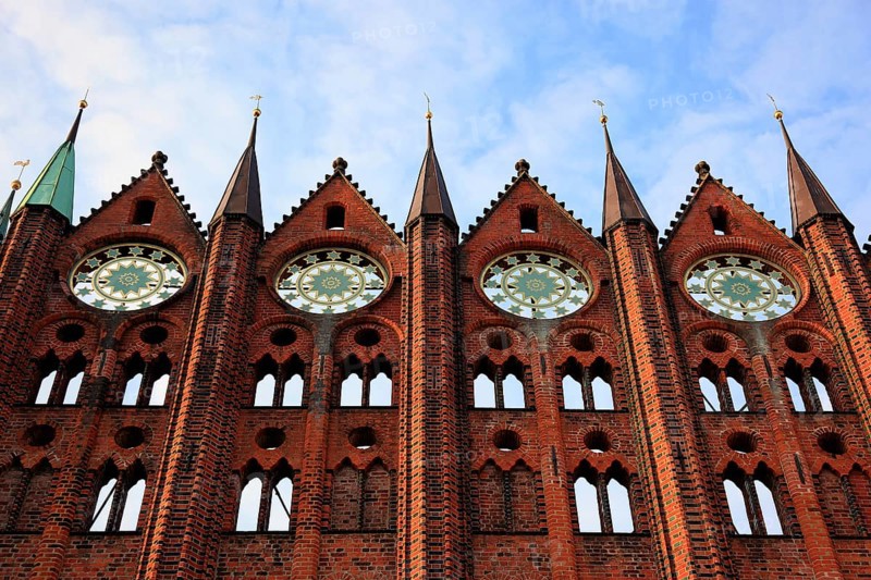 Town hall in the urban area of Altstadt, Stralsund, Hanseatic City of Stralsund, Vorpommern-Rügen district, Mecklenburg-Western Pomerania, Germany