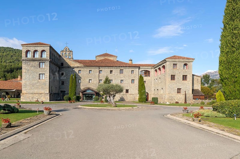 El Monasterio de Boltaña, former monastery now hotel and spa, Boltana, Huesca province, Aragon, Spain