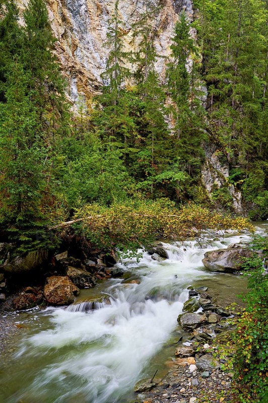 Diosaz mountain river in the gorge, Gorges de la Diosaz, Les Houches, Chamonix-Mont-Blanc, Haute-Savoie, France