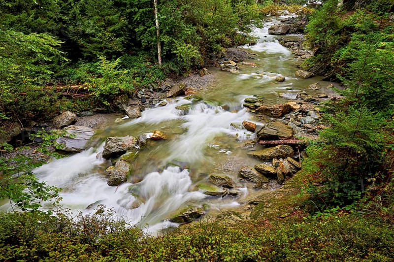 Diosaz mountain river in the gorge, Gorges de la Diosaz, Les Houches, Chamonix-Mont-Blanc, Haute-Savoie, France