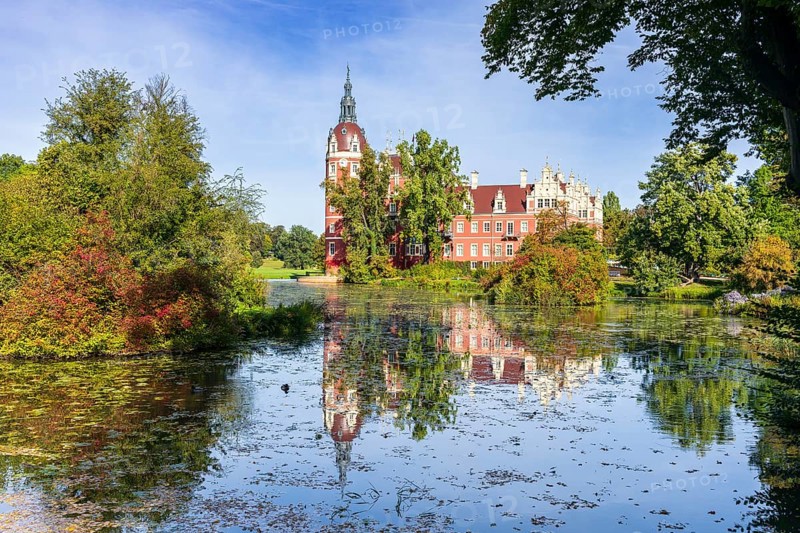 New Muskau Castle, Muskauer Park, UNESCO World Heritage Site, Bad Muskau, Upper Lusatia, Saxony, Germany