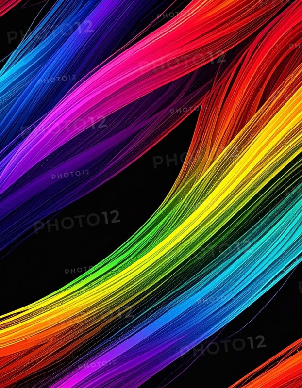 Abstract digital art featuring vibrant, intersecting neon lines creating a geometric pattern, Intersecting neon lines form a vibrant abstract geometric grid against a black background, Seamless looping illustration, colorful diagonal lines, creating a modern dynamic template background, vibrant colored lines and geometric forms for business or technology wallpaper, AI generated