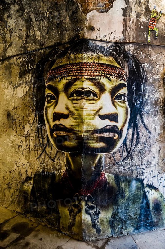 Street art, graffiti, MAUSA VAUBAN, Museum of Urban Art and Street Art, Vauban Fortress Neuf-Brisach, UNESCO World Heritage Site, Haut-Rhin Department, Alsace, France