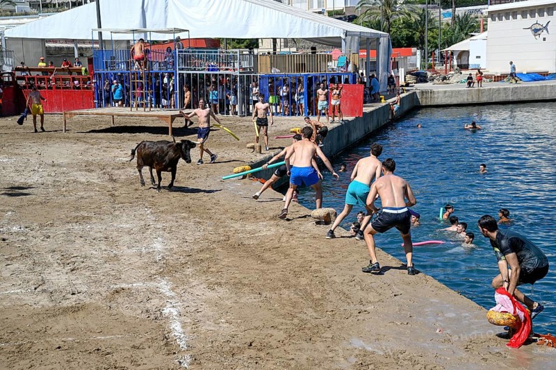 Bous a la Mar Fair, in English Bulls in the Sea, Bullfighting, Javea or Xàbia, Alicante Province, Comunidad Valenciana, Spain