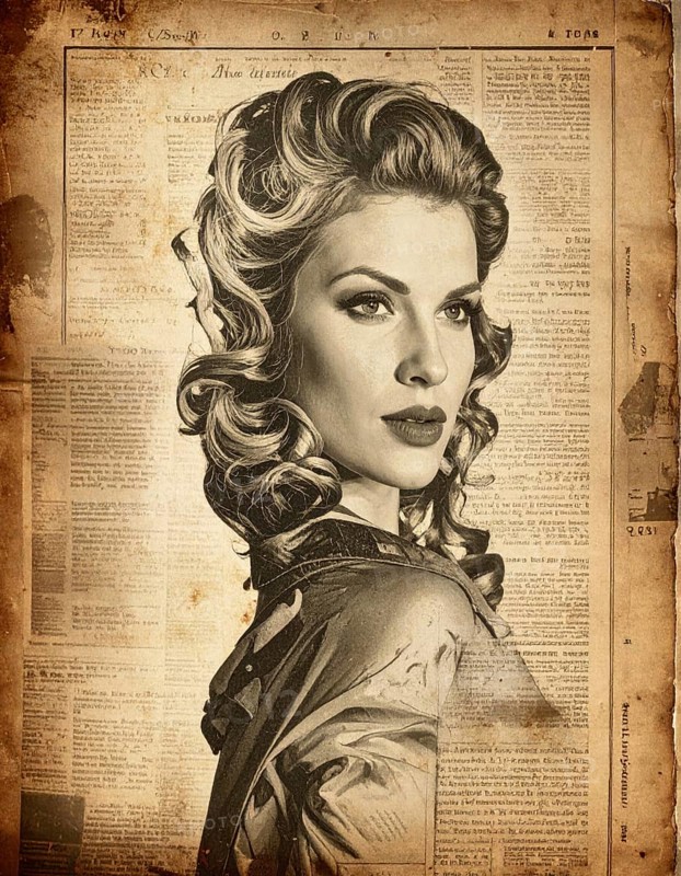 Grunge old public newspaper, texture background wallpaper illustration, vintage tattered yellow press news, AI generated