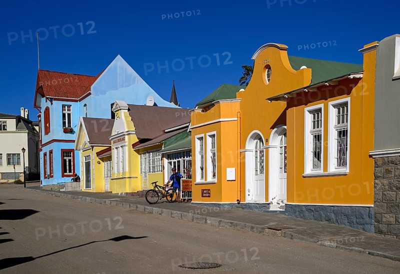Colonial house facades in the Bergstraße, Lüderitz, Karas region, Namibia