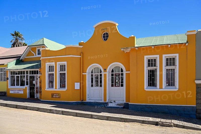 Colonial house facade in the Bergstraße, Lüderitz, Karas region, Namibia
