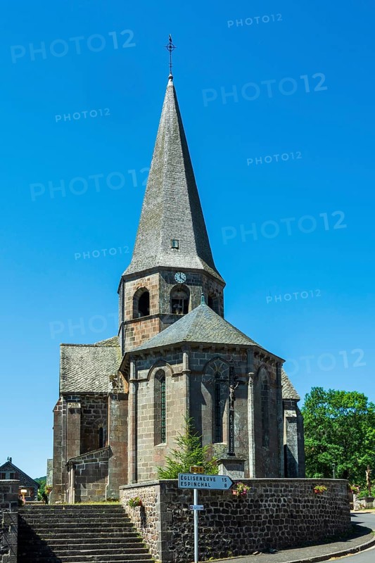 Compains, Saint Georges church, Auvergne Volcanoes Regional Park, Cezallier region, Puy de Dome, Auvergne Rhone Alpes, France