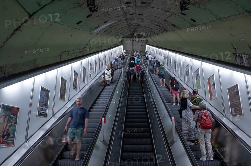 Escalators in the underground, Munich, Bavaria, Germany