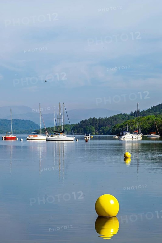 Boats on Windermere Lake, Fell Foot Park, Lake District, Cumbria, England, United Kingdom