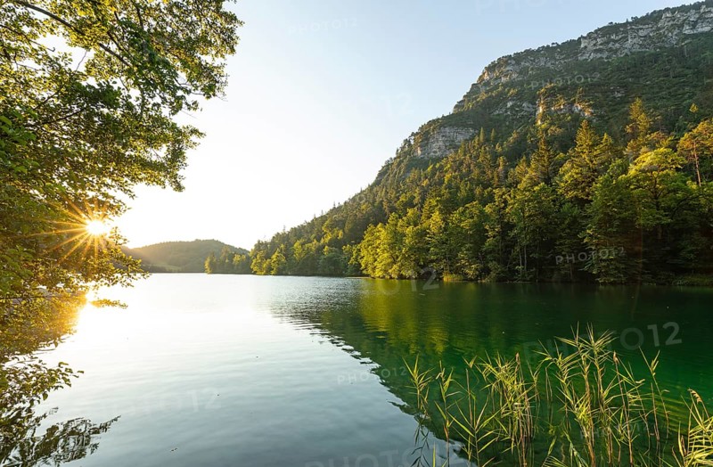 Sunrise in summer at Lake Thumsee near Bad Reichenhall