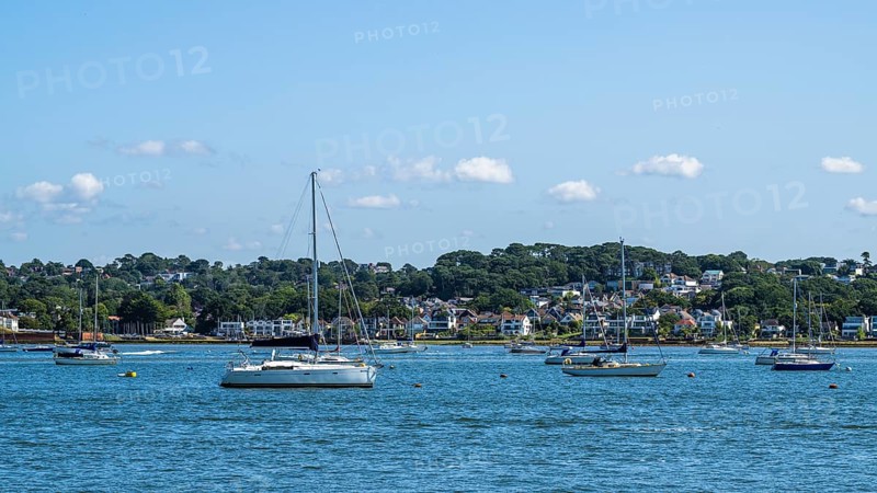 Boats on seaside in Poole, Dorset, England, United Kingdom