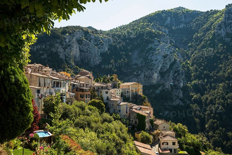 Picturesque medieval mountain village, Peille, near Monaco, Cote d'Azur, Alpes-Maritimes, Provence-Alpes-Cote-d'Azur, South of France, France
