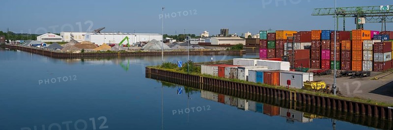 Container Terminal, CTD, canal, harbour, Dortmund, Ruhr area, North Rhine-Westphalia, Germany