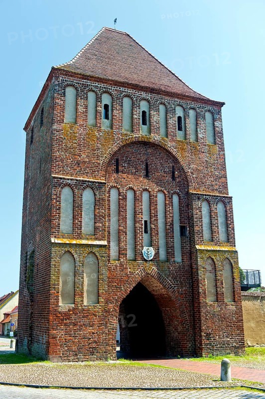 Anklamer Tor town gate, town of Usedom, Usedom Island, Mecklenburg-Western Pomerania, Germany