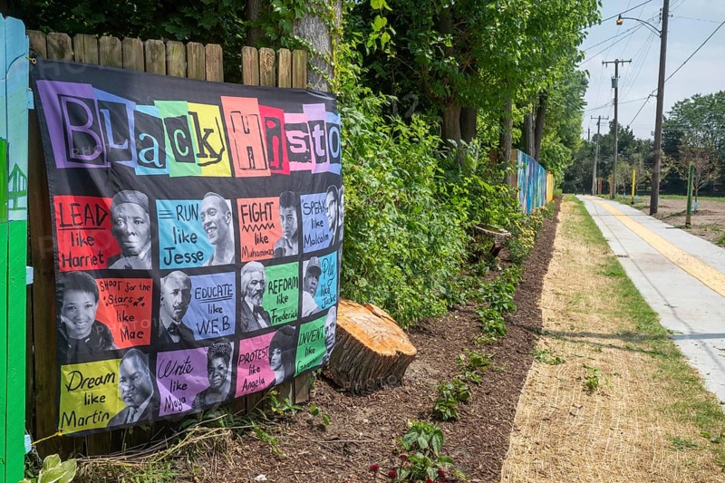 Detroit, Michigan - The city of Detroit is opening nine 'Arts Alleys' in neighborhoods around the city. The Yellow Brick Road Arts Alley provides a space for children to ride their bikes and learn about African-American history