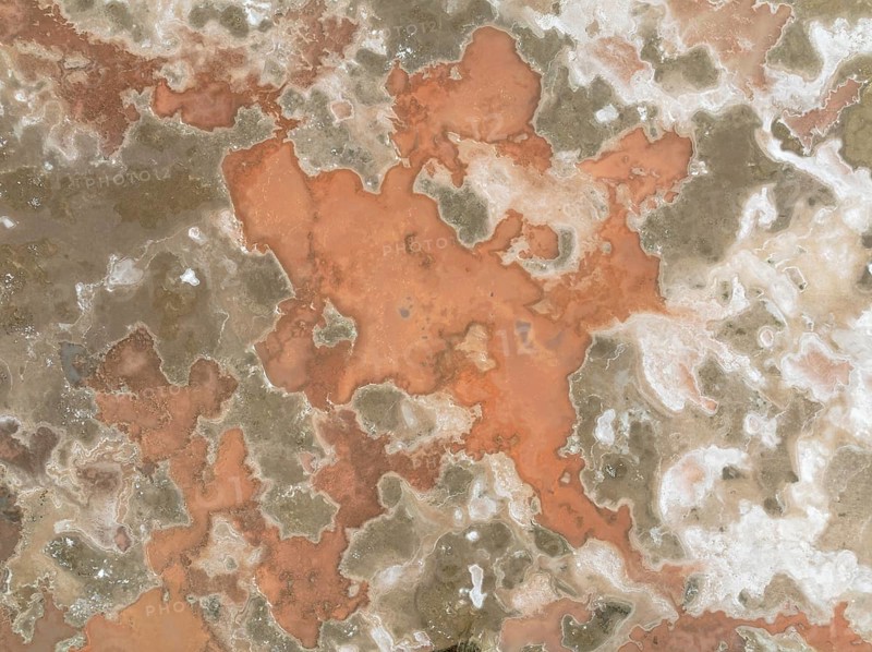 Salt marsh at the Skeleton Coast. Aerial view. Drone shot. Dorob National Park, Namibia