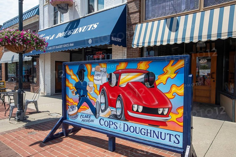 Clare, Michigan, The Cops and Doughnuts doughnut shop and bakery in a rural Michigan town. The shop opened in 1896 as the Clare City Bakery, it was bought and renamed by members of the Clare police department in 2009