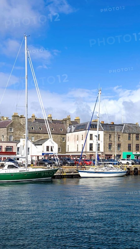 Lerwick, a coastal city in Shetland Scotland British Islands in England with scenic medieval houses
