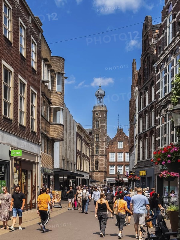 Many passers-by in the city centre of Venlo, Netherlands