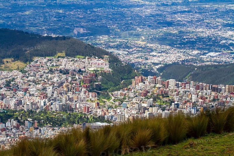City of Quito, View from the Cruz Loma cable car station. Pichincha province, Ecuador, South America