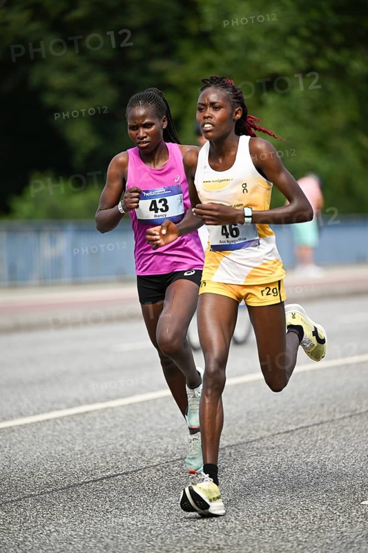 Rancy Kogo Kenya and Ann Nyaguthie Ndichu Kenya as the best-placed runners at the 31st Hella Half Marathon 2025, Hamburg, Germany