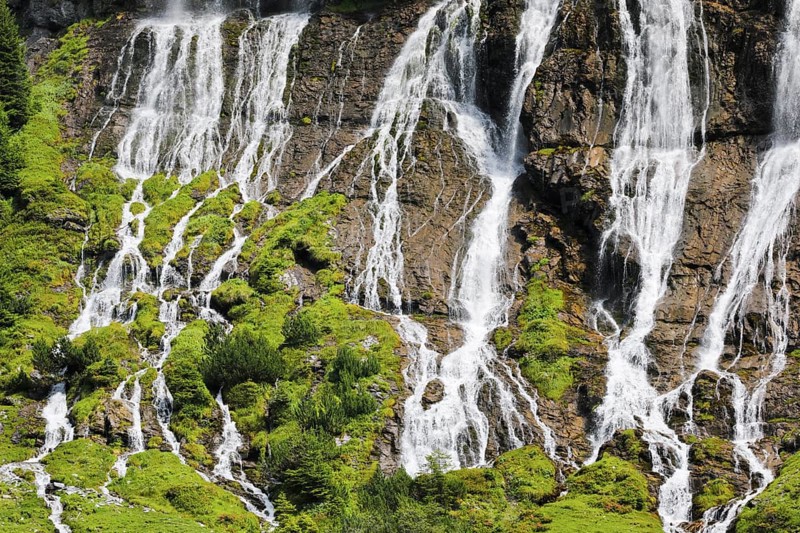 Jungibach Falls in Gental near Engstlenalp, Canton Bern, Switzerland