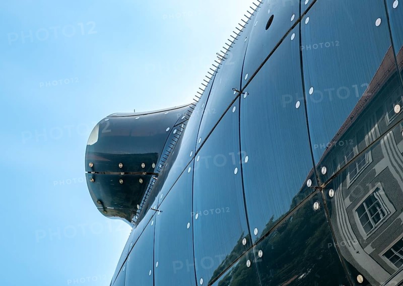 Architectural detail, Kunsthaus Graz building, Graz Art Museum, Austria