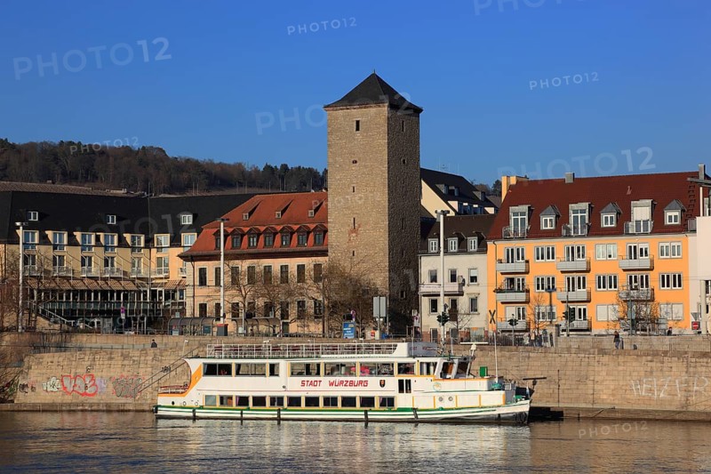 Main harbour in Würzburg, Lower Franconia, Bavaria, Germany