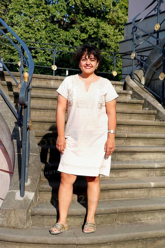 Sara Fazilat arriving for Charles Gounod's Roméo et Juliette after William Shakespeare at the Staatsoper für Alle on Bebelplatz in Berlin on 21 June 2025