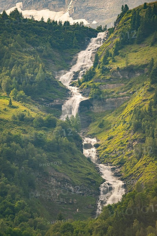 Waterfall in the Mountains at Hochalpenstraße, Pinzgau, Salzburg, Austria