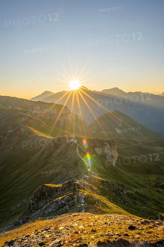 Sunrise in the Mountains at Hochalpenstraße, view from Fuscher Törl, Pinzgau, Salzburg, Austria
