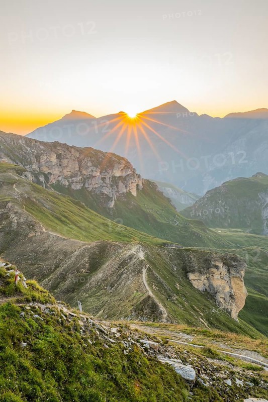 Sunrise in the Mountains at Hochalpenstraße, view from Fuscher Törl, Pinzgau, Salzburg, Austria