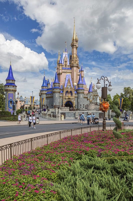 Cinderella's Castle at the end of Main Street in the Magic Kingdom at Walt Disney World, Orlando, Florida