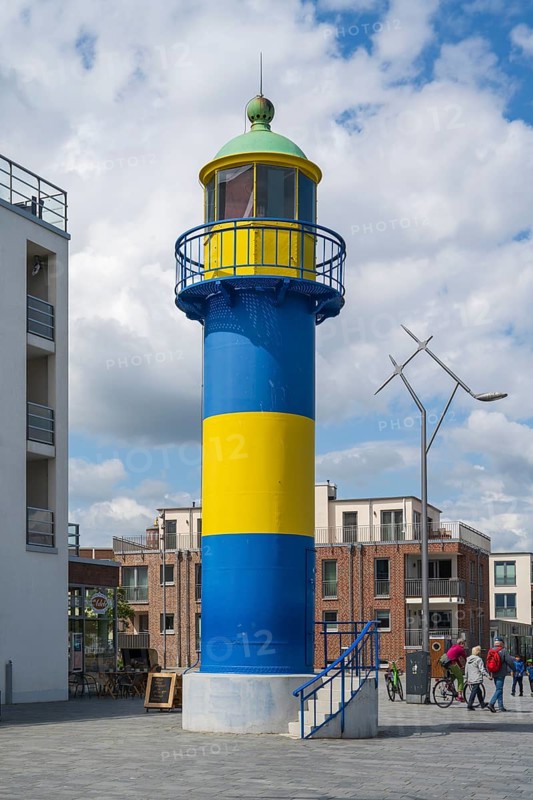 Lighthouse in the centre, Eckernförde, Baltic Sea, Schleswig-Holstein, Germany