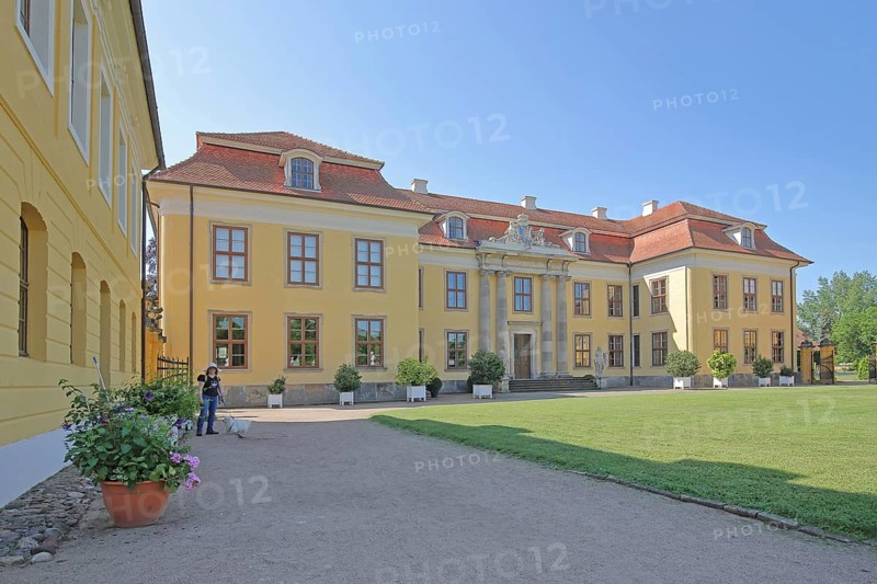 Rococo palace, inner courtyard, Mosigkau, Dessau-Wörlitz Garden Kingdom, Dessau-Roßlau, Saxony-Anhalt, Germany