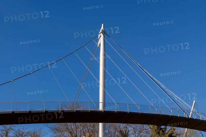 Balcony facing the sea, bridge from the Sassnitz circular path at the harbour, Sassnitz, Rügen, Mecklenburg-Vorpommern, Germany
