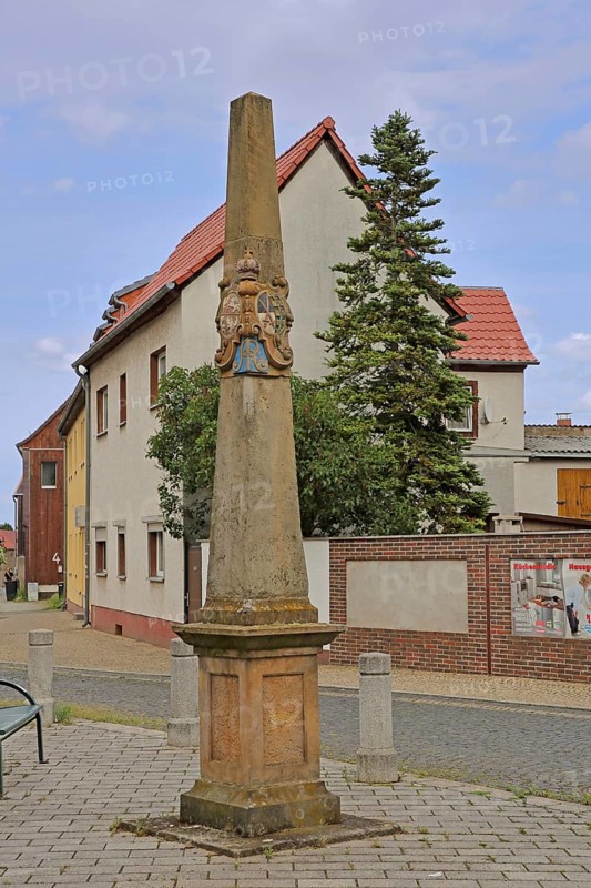 Historic Electoral Saxon Postal Column, Electoral Saxon, Electoral Saxony, Postal Distance Column, Column, Obelisk, Stele, Postal Column, Distance Column, Gräfenhainichen, Saxony-Anhalt, Germany