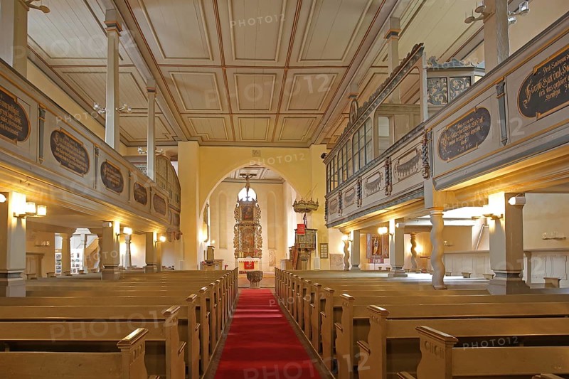 Baroque St. Marien, town church, interior view, Gräfenhainichen, Saxony-Anhalt, Germany