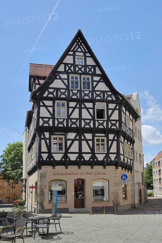 Historic half-timbered house Graseweghaus built in the 16th century, Halle an der Saale, Saxony-Anhalt, Germany