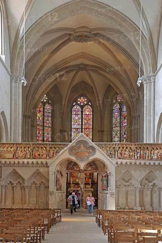 Lettner from the late Romanesque UNESCO Cathedral of St Peter and Paul, interior view, church window, landmark, Saale, Naumburg, Romanesque Road, Saxony-Anhalt, Germany