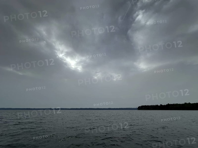 Dark clouds over Lake Starnberg, Bavaria, Germany