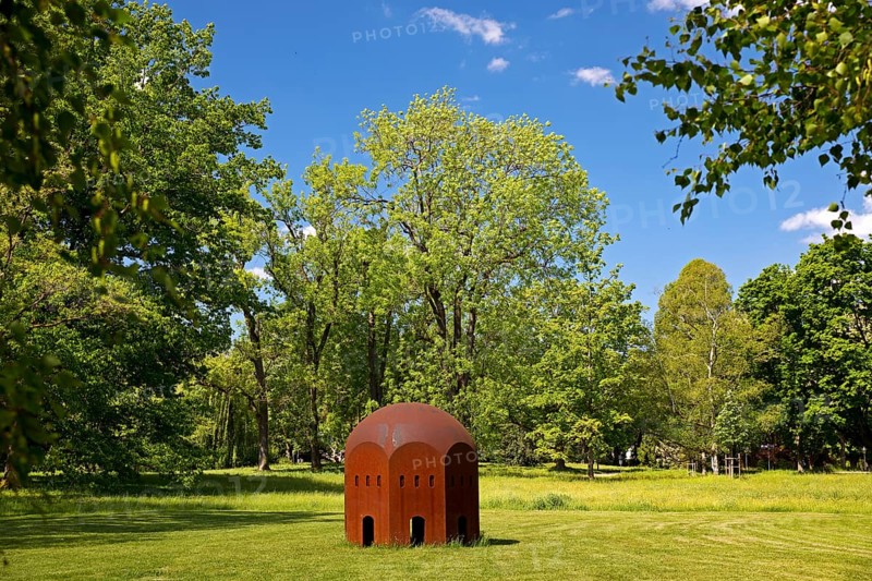 Work of art in the spa gardens of Bad Homburg vor der Höhe, Hesse, Germany