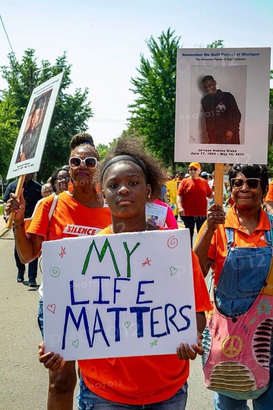 Detroit, Michigan - Silence the Violence, a march against gun violence organized by the Church of the Messiah