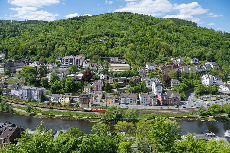 Town view, Lennetal, Altena, Sauerland, Westphalia, North Rhine-Westphalia, Germany