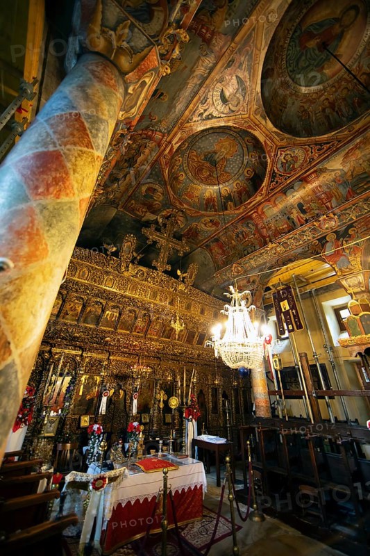 Interior of the Greek Orthodox Church of Agia Marina, Kissos, Pelion Peninsula, Thessaly, Greece