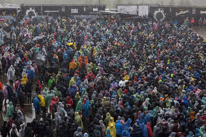 Heavy rain at the Rock am Ring Festival on Saturday, Nürburgring race track race track, 07.06.2025